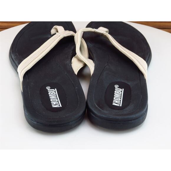 Khombu Size 8 M Women Sandal Flip Flop Beige Synthetic - Picture 7 of 10